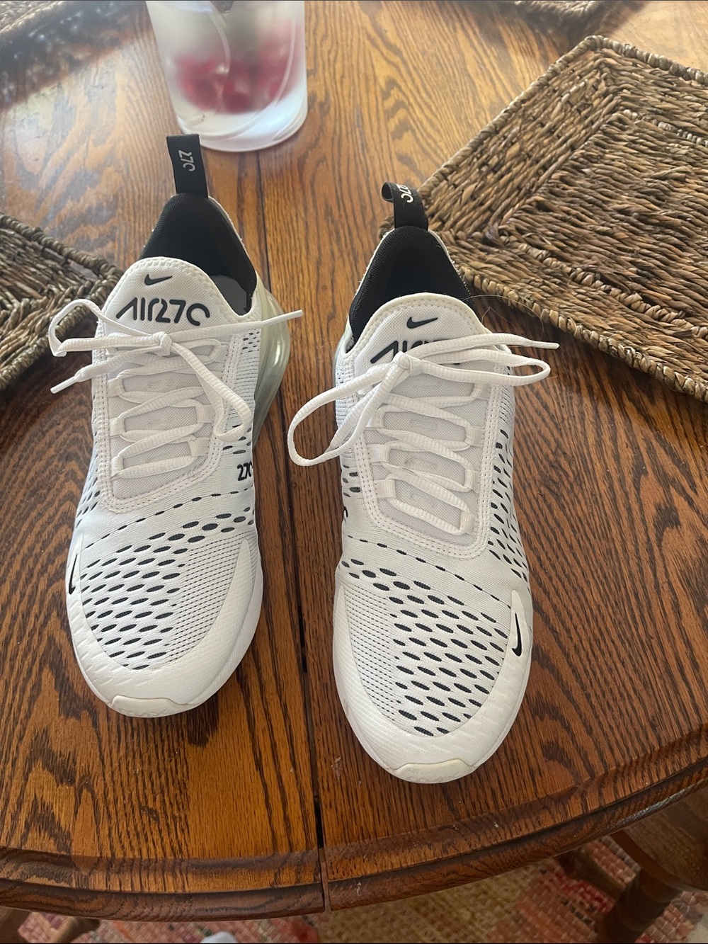 Nike  Womens White and Black Air270 Sneakers